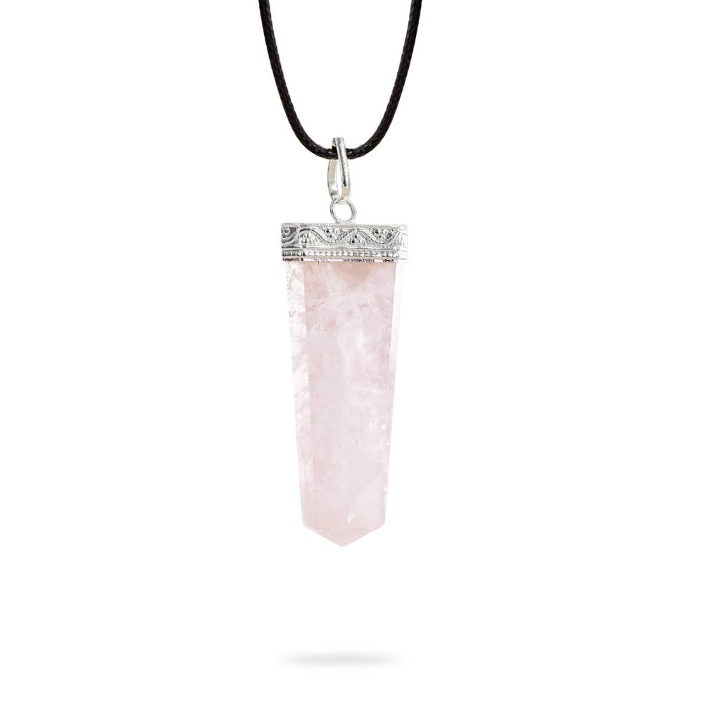AYANA Raw Rose Quartz Necklace - Promotes Positive Energy and Love